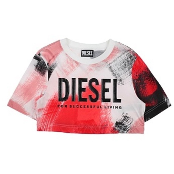 Diesel Kids Diesel Girls logo cropped T-Shirt - Picture 2 of 8